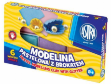 Astra Modelina Astra 6 Pastel Colors With Glitter (304118001)