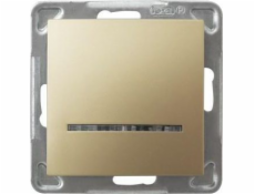 Ospel Single switch Impresja s podsvietením zlatej metalízy (LP-1YS/m/28)