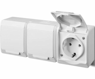 Elektro-Plast Hermes Triple Socket Z/U 2P+s Schuko IP44 W...