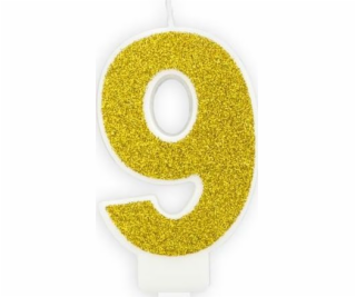 Narozeninová svíčka, čísla 9, Golden Brocade, 7 cm. unive...