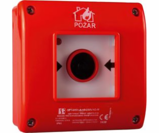 Tlačítko Spamel Fire. Mateřská 1Z 1R červená uvolněná aut...