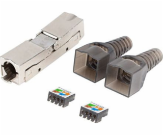 LANBERG 2x RJ-45 FTP cat 6A plug 8P8C tool-less adaptér