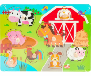 Smily hrát dřevěnou hádanku s držadly Puzzle Agriculture ...
