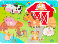 Smily hrát dřevěnou hádanku s držadly Puzzle Agriculture Smily Play