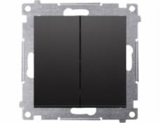 Kontaktní simon Simon 54 Tlačítko s dvojitou bez piktury bez piktogramu (modul) 10ax 250V Fast Connectors Black Mat DP2.01/49