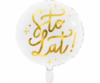 Plastový balón PartyDeco Jeden sto let!, 35 cm, bílá veli...