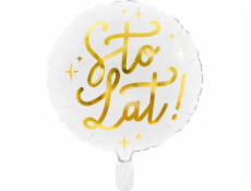 Plastový balón PartyDeco Jeden sto let!, 35 cm, bílá velikost