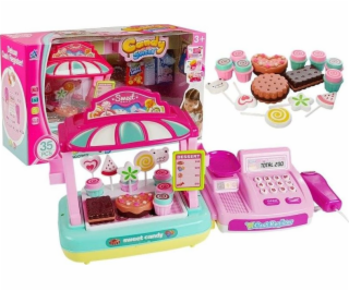 Leantoys Cash Register + Candy Shop Sweets Stall 35 Elements