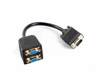 LANBERG adaptér VGA (M) na 2x VGA (F) kabel 20cm, černý
