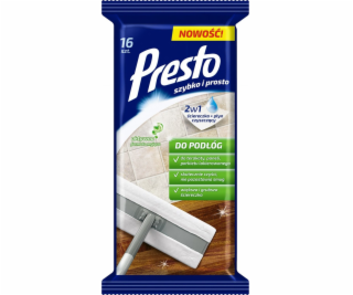 Presto 2in1 hadřík + čisticí kapalina pro podlahy 16 ks.