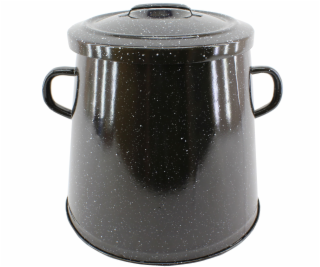 Nádoba smalt 5 l s víkem černý granit