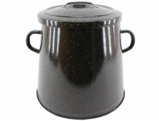 Nádoba smalt 5 l s víkem černý granit