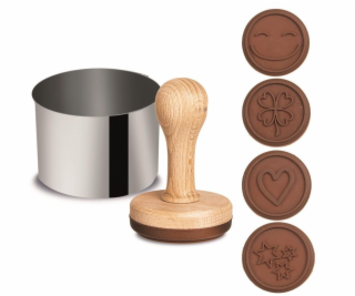 Razítko na sušenky sada 6 ks dřevo / kov / silikon