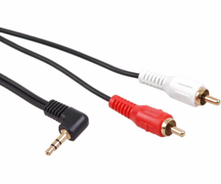 3,5mm uhlový mini jack kábel 2RCA 3m MCTV-825 Black
