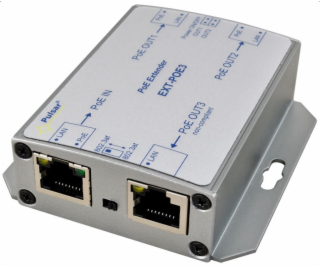 PoE extender s rozbočením na tři IP kamery