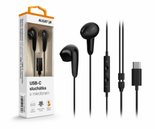 sluch.AL.AE007BK USB-C do uší+mikr., černá