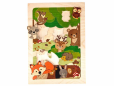 Puzzle Hess dřevěné liška a zvířátka z lesa