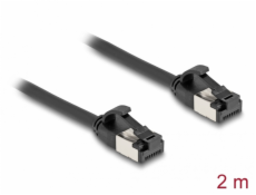 Delock Kabel RJ45 ze zástrčky na zástrčku, Cat.8.1, ohebný, 2 m, černý