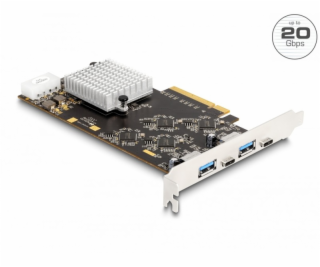 Delock PCI Express x8 karta se 2 x USB 20 Gbps USB Type-C...
