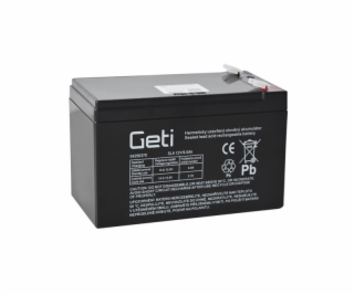 Baterie olověná 12V 9Ah Geti (konektor 6,35 mm) (RBC17)
