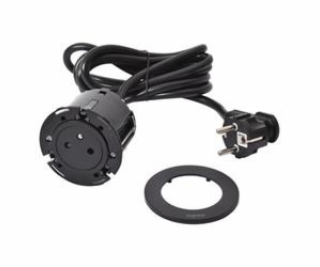 Legrand - Incara™ Disq 60 - Zapuštěná zásuvka 2P+T, černá...