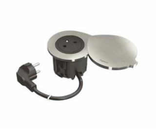 Legrand - Incara™ Disq 60 - Zapuštěná zásuvka 2P+T, černá...