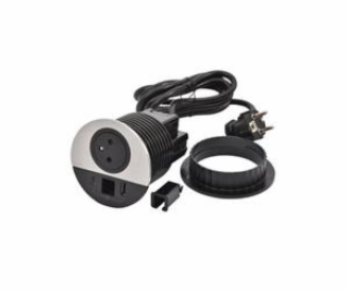 Legrand - Incara™ Disq 80 - Zapuštěná zásuvka 2P+T/USB A+...