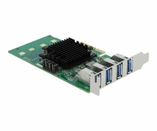 DeLOCK PCIe x4>4x ext. USB 3.0 Quad C.LP