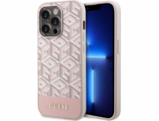 Guess PU G Cube MagSafe Zadní Kryt pro iPhone 14 Pro Pink Nové