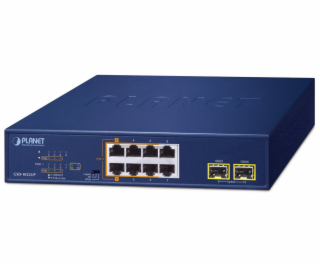 Planet PoE switch 8x1Gb + 2xSFP 1Gb, PoE 180W, 2x 802.3bt...