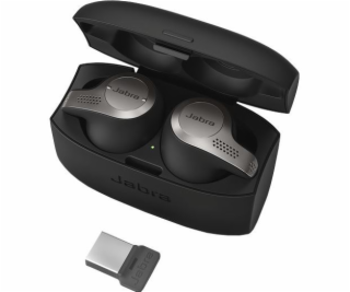 JABRA Evolve 65T, MS (USB dongle), titánovo čierne