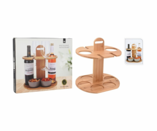 Držák na lahve vína, sklenice a misky