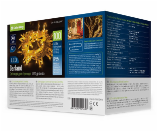 COLORWAY LED řetěz/ IP65 / 100 LED / délka 10m / teplá bí...