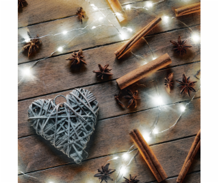 Solight vánoční řetěz stříbrný, 50x mini LED, 5m, 3 x AA,...