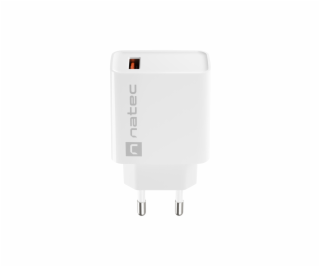 Universální nabíječka Natec RIBERA 18W 1X USB-A, bílá