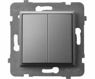 Ospel ARIA Dvojitý gombík šedý matný LP-17U/m/70