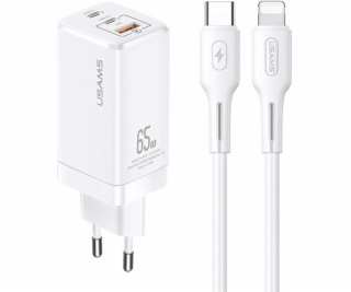 Usams USAMS Charger Lod. síť. MT 2xUSB-C+USB GaN 65W PD +...