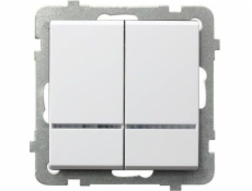 Ospel Sonata 16AX IP20 s bielym podsvietením (LP-2RS/m/00) Lustrový spínač
