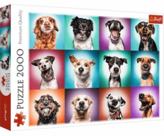 Trefl Puzzle 2000 dílků Legrační psí portréty II