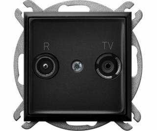 Ospel ARIA RTV koncová zásuvka, černá metalíza GPA-UK/m/33