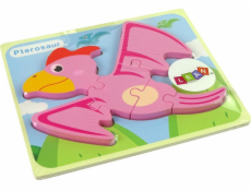 Import leantoys Wooden Puzzle Dinosaur Pterodactyl Pink