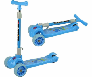 Tříkolová balanční koloběžka se svítícími koly, modrý kro...