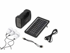 Technaxx Solární nabíjecí stanice, panel 3W + baterie SLA 6V/4000mAh s LED žárovkami, TX-199