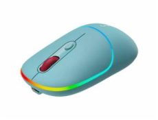 CANYON myš optická bezdrátová MW-22, RGB, 800/1200/1600 dpi, 4 tl, BT+2,4GHz, baterie 650mAh, dark cyan