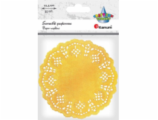 Titanové kulaté papírové ubrousky 11,5 cm zlaté 35 ks.