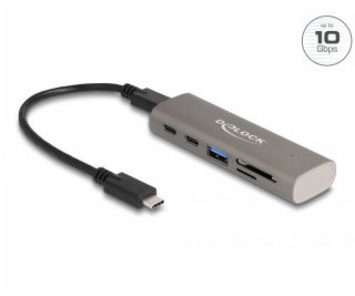 Delock 3 portový rozbočovač USB 10 Gbps včetně čtečky kar...