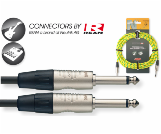 Stagg NGC6VTR YL, kabel JACK/JACK, 6m