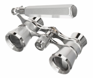 Divadelní kukátko Levenhuk Broadway 325E s lorňonem stříbrné