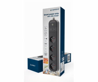  Chytrý proužek Tuya 4xFR 2xUSB-A 1xUSB-C Černý