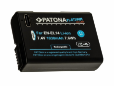 PATONA baterie pro foto Nikon EN-EL14/EN-EL14A 1030mAh Li-Ion Platinum USB-C nabíjení